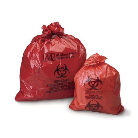 Bag Biohazard Infectious Waste Red 1.2MIL Bag Medegen Medical Products 12 to 16 gal. Red Bag Polyethylene 25 X 34 Inch (50/BX 4BX/CS) by Medical Action Industries  ID 108MBX